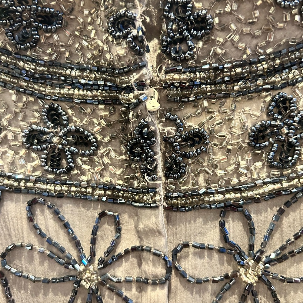 Papell Boutique Black and Silver Beaded Blouse M NWOT 🖤 - Picture 5 of 8